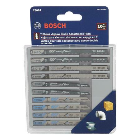 ROBERT BOSCH TOOL T Shank Bi-Metal Jigsaw Blade Assortment, 10PK 29226